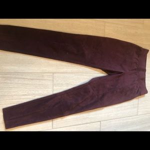 Suede maroon leggings